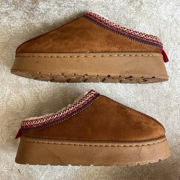 Brand New Suede Platform Clogs Mini Boots Short Ankle Slip On Faux Fur Slippers - Picture 10 of 14